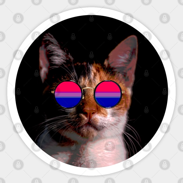 Cute Cat with Glasses Flag Sticker by Gedwolcraeft